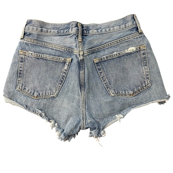 AGOLDE Parker Vintage Denim Jean Shorts Swampmeet Blue Size 26 Button Fly - Picture 2 of 7